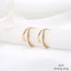 Novo coreano elegante simples s925 prata agulha zircônia arco brincos 14k cor preservando ouro diy brincos acessórios
