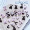 Accesorios de arte para uñas de oso de dibujos animados, oso de cabeza grande tridimensional suave y lindo, oso marrón de otoño e invierno, oso rosa femenino, decoraciones suaves esculpidas para arte de uñas
