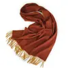 Atacado Fabricante da Mongólia Interior Cachecol de Caxemira Liso 2026 Masculino com Costura Contrastante Dupla Face Padrão Ondulação de Água Estilo Luxo Leve