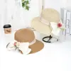 Sombrero de Paja Floral Estilo Vacaciones para Mujer, Protección Solar Estilo Pastoral, Protección UV para Viajes a la Playa, Sombrero de Playa que Afina el Rostro