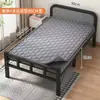 Cama de solteiro dobrável para uso doméstico, cama simples para dormitório de adultos, cama de painel de fibra para quarto de aluguel, cama de ferro portátil, cama de acompanhante, cama extra