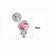 1 Pieza Acero Inoxidable 16g Gema Cz Triángulo Aro para Labio Racimo de Cristal Joyería para Piercing