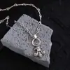 Lujo Ligero Bordado de Punto de Cruz Vintage Zirconia Ancla de Barco Collar para Mujer Moda Versátil Punk Elegante Cadena para Clavícula de Alta Calidad