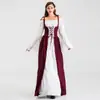 Popular Vestido Largo Medieval Renacentista Europeo y Americano para Mujer Vestido Retro con Tirantes y Cinturón Vestido Largo de Palacio para Mujer