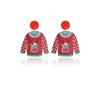 Pendientes acrílicos de Papá Noel con diseño de dibujos animados creativos y contraste de color para suéter.