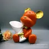 Ramo de Flores, Figura de Oso Violento, Decoración de Escritorio para Sala de Estar en Casa, Adorno Simple de Artesanía de Resina para Estudio, Árbol de la Fortuna