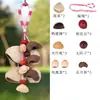 Anéis coloridos estilo floresta, kit de materiais DIY para sinos de vento de casca de fruta natural, bolsa artesanal, chaveiro de carro, decoração suspensa, materiais de casca de fruta