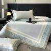 Set de Tres Piezas de Colchoneta de Seda de Hielo con Estampado Digital Clase A Verano Engrosado Antibacterial Lavable Lujo Ligero Sombrero de Cama Colchoneta para Aire Acondicionado
