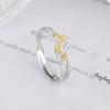 Anillo original de pareja de la suerte para estudiantes de ballena, diseño de nicho, anillo de hoja de ginkgo de ballena, anillo creativo de esmalte microincrustado para mujer