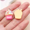 Colgantes de Resina Mixta Rojo Rosa, Dinosaurio, Oso, Postre, Fruta, Accesorios para Llavero Pulsera DIY