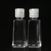 Venda Direta de Fábrica Frasco Trapezoidal de 30ml Gel Higienizador de Mãos Frasco para Perfume Óleo Essencial Embalagem de Viagem Pet Transparente Tampa Flip