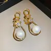 Brincos de Prata Banhados a Ouro 18K com Agulha de Prata, Tassel de Pérola Fogos de Artifício, Brincos Retrô Francês de Luxo Leve, Brincos de Design de Nicho