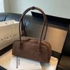 Bolso vintage transfronterizo de otoño e invierno para mujer, nuevo bolso de hombro bajo el brazo esmerilado, moderno y portátil, bolso baguette combinable.