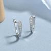 Pendientes de plata de ley 925 con diamantes para mujer, sencillos, con circonitas de colores que combinan con todo, elegantes y de alta gama.