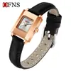 Reloj de Mujer Ofns Amazon Impermeable Lujo Ligero Cuadrado Pequeño Reloj de Cuarzo Casual de Negocios para Mujer Artículo Popular Transfronterizo