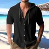 Ropa deportiva europea y americana transfronteriza para hombre, camisa casual de manga corta con capucha, sudadera de moda, versátil, holgada, camiseta de playa de moda