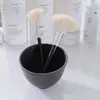 Herramientas Negras para el Cuidado de la Piel, Cepillo de Lana, Pasta Limpiadora, Limpiador Facial Espumoso, Cepillo Espumoso, Brocha para Mascarilla, Espátula, Bol