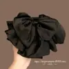 Pinza para el pelo de doble capa con lazo de satén negro y pedrería, estilo nuevo, para mujer, accesorio de alta gama para recogidos, pinza para el pelo para la parte trasera de la cabeza para mujer
