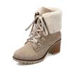 Botas Curtas Versáteis com Cadarços, Botas de Couro Britânicas, Botas Martin, Botas de Comércio Exterior, Botas com Salto Médio Robusto, Atacado X234