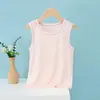 Chaleco Infantil de Modal, Camiseta Interior sin Mangas de Seda Helada para Niños, Top Sencillo para Niñas, Chaleco Pequeño para Estudiantes Jóvenes