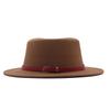 AliExpress wish Amazon ebay nuevo sombrero para parejas para hombre y mujer sombrero de lana de copa plana y ala plana sombrero de jazz