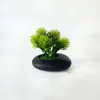 Nuevo Maceta Pequeña Poco Profunda Piedra Negra Malla 5 Plantas Acuáticas Bonsái Pequeño Oficina en Casa Escritorio Flor Artificial Adornos de Bonsái