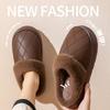 Pantufas de Algodão Impermeáveis para Mulheres, Outono e Inverno 2025 Novas para Casa Internas Forradas de Lã Quentes para Uso Externo Pantufas de Sola Grossa para Idosos