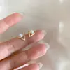 Pendientes de Perla de Agua Dulce con Aguja de Plata 999 Nuevos Pendientes de Botón Geométricos Populares 2026 para Mujer, Pendientes de Lujo Ligero de Gama Alta para Mujer