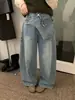 Imagine jeans folgados retrô com design estilo coreano de outono SAILORMOON, falso two-piece com aba traseira, para mulheres 22165