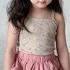 Verano 2024 Nuevo Conjunto para Bebé Niñas Algodón Transpirable Estilo Coreano Floral Pequeño Tirante Corto Pantalones de Abuela Estilo Coreano