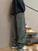 Pantalones Cargo de Pierna Ancha Amplios, Plisados, Lavados, Pierna Curva, para Hombre, Marca de Moda High Street Americana, Retro Otoño Invierno, de Pierna Ancha, Largo hasta el Suelo