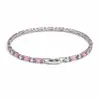 Pulseira feminina estilo popular cruzada estilo luxo leve pulseira feminina de zircônia colorida toque de alta qualidade estilo europeu e americano pulseira de strass atacado