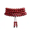 Pulseira de Sândalo Sangue Africano e Jacarandá de Folha Pequena para Homens e Mulheres, Contas Budistas 108 Pulseira para Casais e Melhores Amigos, Pulseira de Sândalo Estilo Antigo