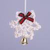 Accesorios navideños transfronterizos colgante de copo de nieve de lana tejido a mano coche colgante de color degradado viento INS regalo