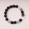 Pulseira de Cristal Natural para Mulheres, Olho de Tigre Azul, Água-marinha, Pedra da Lua Cinza, Joia Hidratante dos Cinco Elementos para Casais