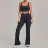 Conjunto de Yoga de Sujetador Transfronterizo y Pantalones Acampanados, Ropa Deportiva de Fitness Ajustada de Secado Rápido, Conjunto Deportivo para Correr 25010+9089