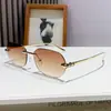 Gafas de sol sin montura de corte metálico estilo 2026 con decoración poligonal de guepardo, Gafas de sol de moda europeas y americanas