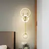 Lámpara de pared para dormitorio, lámpara de noche, estilo lujoso, moderna, sencilla, nórdica, para pasillo, sala de estar, fondo de pared