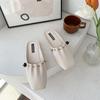 Nueva Moda Color Sólido Cuadrado Zapatillas Medias para Casa Ocio Exterior Playa Baotou Zapatillas Medias Femeninas Suministro Directo de Fábrica