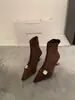 First Encounter Ji Bico Fino Botas de Cano Curto Femininas 2026 Outono/Inverno Novo Estilo Botas Femininas Botas Salto Agulha Botas Emagrecedoras Botas Curtas Quentes com Pelúcia