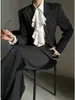 Elegante Blazer Largo Rayado de Fábrica con Solapas de Muesca para Hombres y Mujeres, Abrigo de Traje de Moda para la Temporada de Primavera