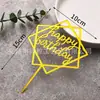 Tamaño Grande 10 Piezas Venta al por Mayor Acrílico Topper para Pastel Letra Topper Decoración de Cumpleaños Tarjeta Insertable Adorno para Influencer de Repostería