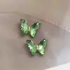 Borboleta Colorida Nail Art Strass Strass de Vidro Aurora Iridescente 3D Metal Adesivos de Unha Decoração