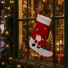 Calcetín Navideño de Dibujos Animados Bolsa de Regalo Patrón de Muñeco de Nieve Viejo Pascuero Reno Adornos Navideños Colgantes Regalos Accesorios