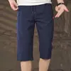 Pantalones Cortos Finos de Verano para Hombre con Bolsillos con Cremallera, Corte Recto Holgado, Shorts Deportivos de Seda Helada, Shorts Casuales Grandes, Longitud 7/8