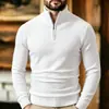 2026 Novo Suéter de Tricô Masculino com Gola Alta e Zíper para Outono/Inverno, Tamanho Plus Size, Camisa Básica Fashion Casual para Homens