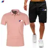 Conjunto de Shorts e Camiseta Manga Curta Masculino de Verão Novo Esportivo Casual Conjunto de Calça e Camisa POLO Em Estoque