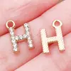 Colgantes de Letra P del Alfabeto Inglés en Oro de 26 Quilates con Diamantes, Dijes Mayúsculos en Inglés, Collares Pendientes DIY, Accesorios de Joyería Transfronterizos