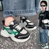 Zapatillas deportivas de malla doble para niños, zapatos de algodón de otoño para niños y niñas, con cierre de velcro, antideslizantes, color liso, tipo papá