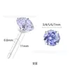 Binks F136 Aleación de Titanio Galvanizado al Vacío Platino Blanco Circonita de Color 5A Aretes para Lóbulo Piercing Corporal Joyería Cierre de Mariposa Tachuelas para Hélice Auricular